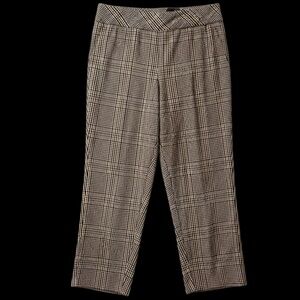 Roz & Ali Women's Brown, Black  and Cream Checkered Trousers Size 16